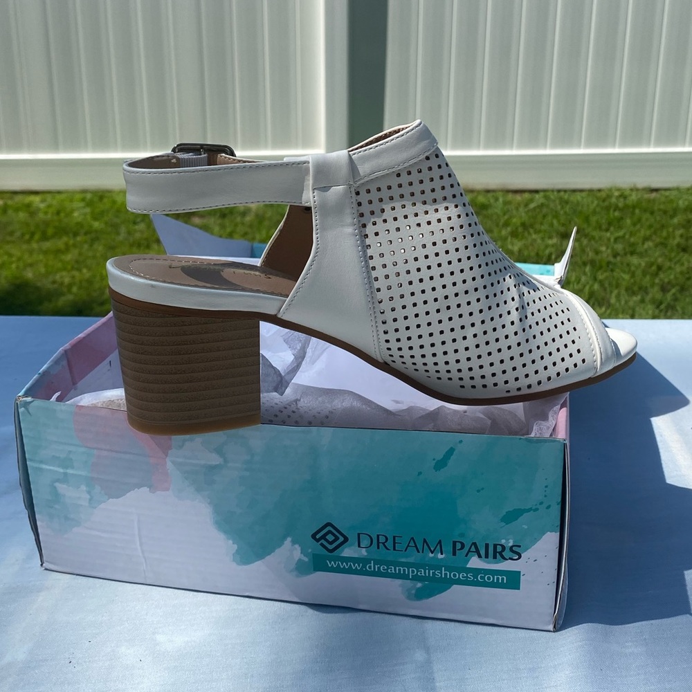 Brand new white peep toe booties